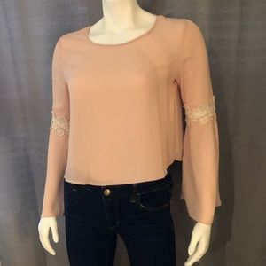 Blush Crop long sleeve blouse